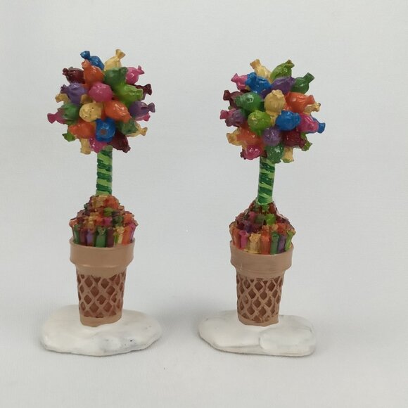 Vintage Christmas Accessory Set Of 2 Toffee Topiary Sugar 'N Spice Lemax 2000s - Picture 4 of 7
